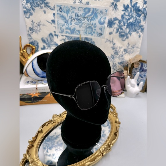 🆕 ALEXANDER MCQUEEN 🧿 NWOT AM0366S 003 Wire Rimmed Butterfly Shaped Glasses - Picture 2 of 16